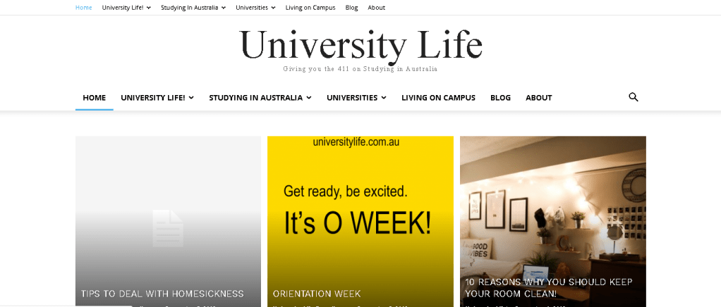 Learn how to use the University Life Website
Credit: University Life @ http://universitylife.com.au